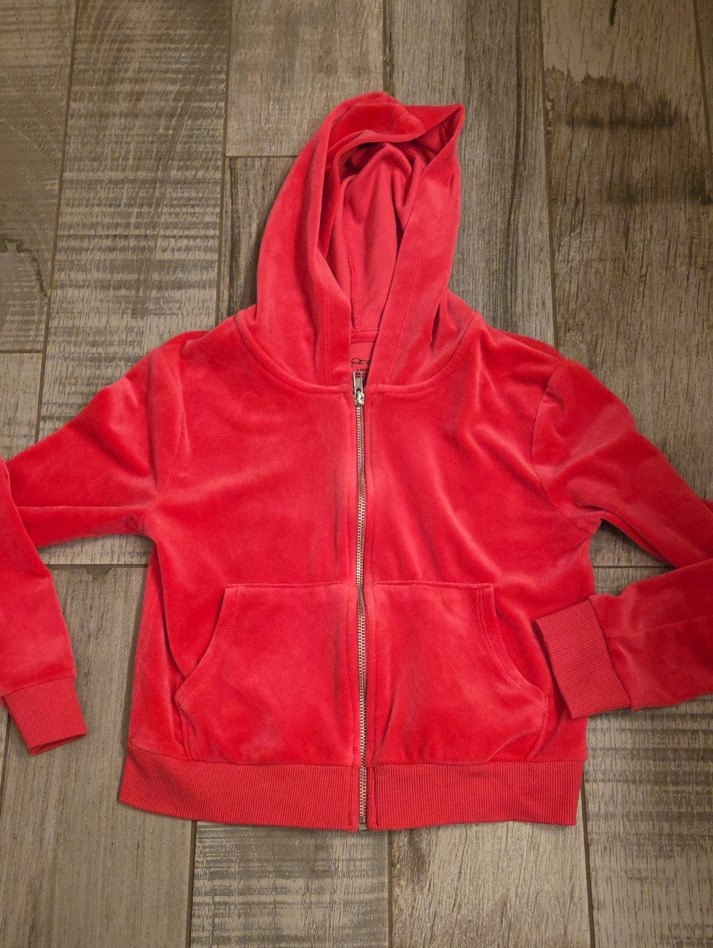 Kids Pink Velour Zip Hoodie